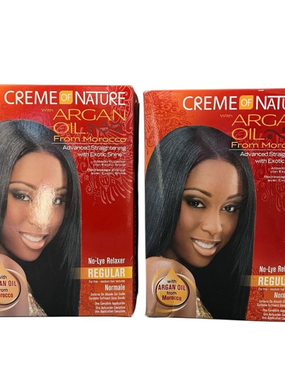 2 Creme of Nature Argan Oil No Lye Relaxer Regular for Fine  Medium Hair Texture
